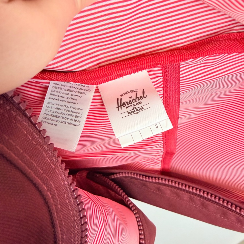 Herschel Supply Co Classic Backpack Cabernet Burgundy Red Travel School Bag - Picture 7 of 9